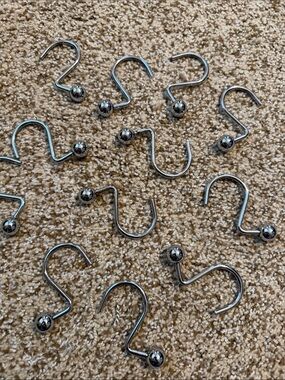 Ball-End Shower Curtain Hooks in chrome - Pack of 12